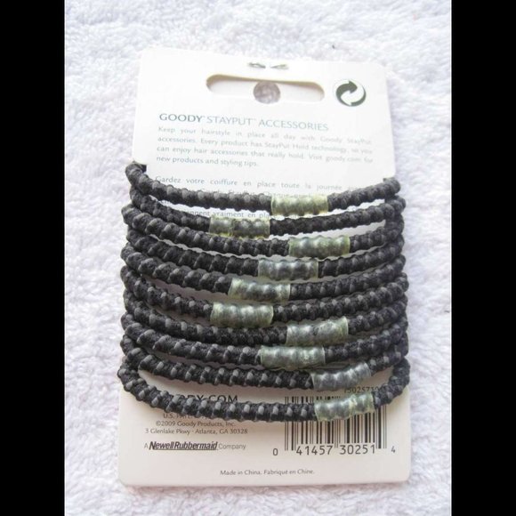 10 Black 2009 Goody Ouchless Stay Put Ponytailer Hair Bands No Metal Elastics - Picture 2 of 4